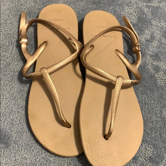 Havaianas Flip flops metallic bronze size 39-40 - Picture 1 of 2